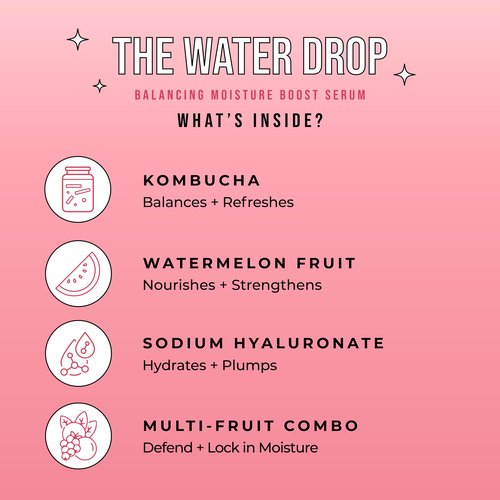 Avatara The Water Drop Milky Hydration Serum – Lightweight Water-Based Daily Face Moisturizer for Teens – With Kombucha, Watermelon & Hyaluronic Acid – Soothes, Hydrates & Balances, All Skin Types