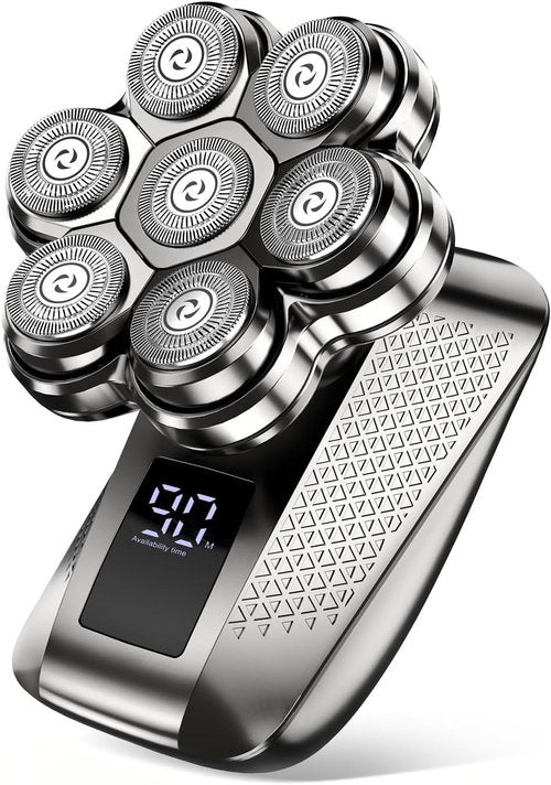 **7D Electric Head Shaver - 5-in-1 Pro Grooming Kit for Men | Waterproof, Type-C Charge, Travel-Ready**