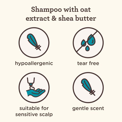 Aveeno Kids Curly & Coily Hair Shampoo, Hydrating Shampoo for Type 3 & 4 Hair, Kids Curly Hair Products suitable for Sensitive Scalps with Oat Extract & Shea Butter, Paraben-Free, 12 fl. oz