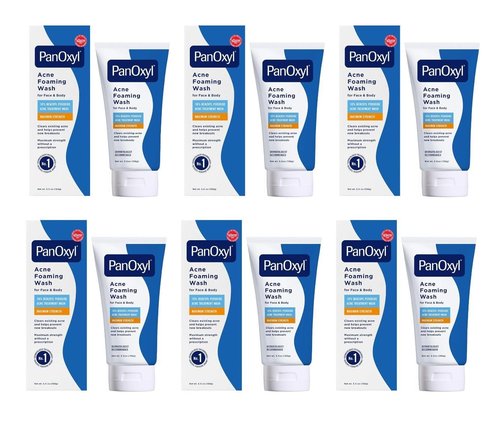 PanOxyl Foaming Acne Wash - Maximum Strength Formula | 5.5 oz (Pack of 6) for Clear Skin