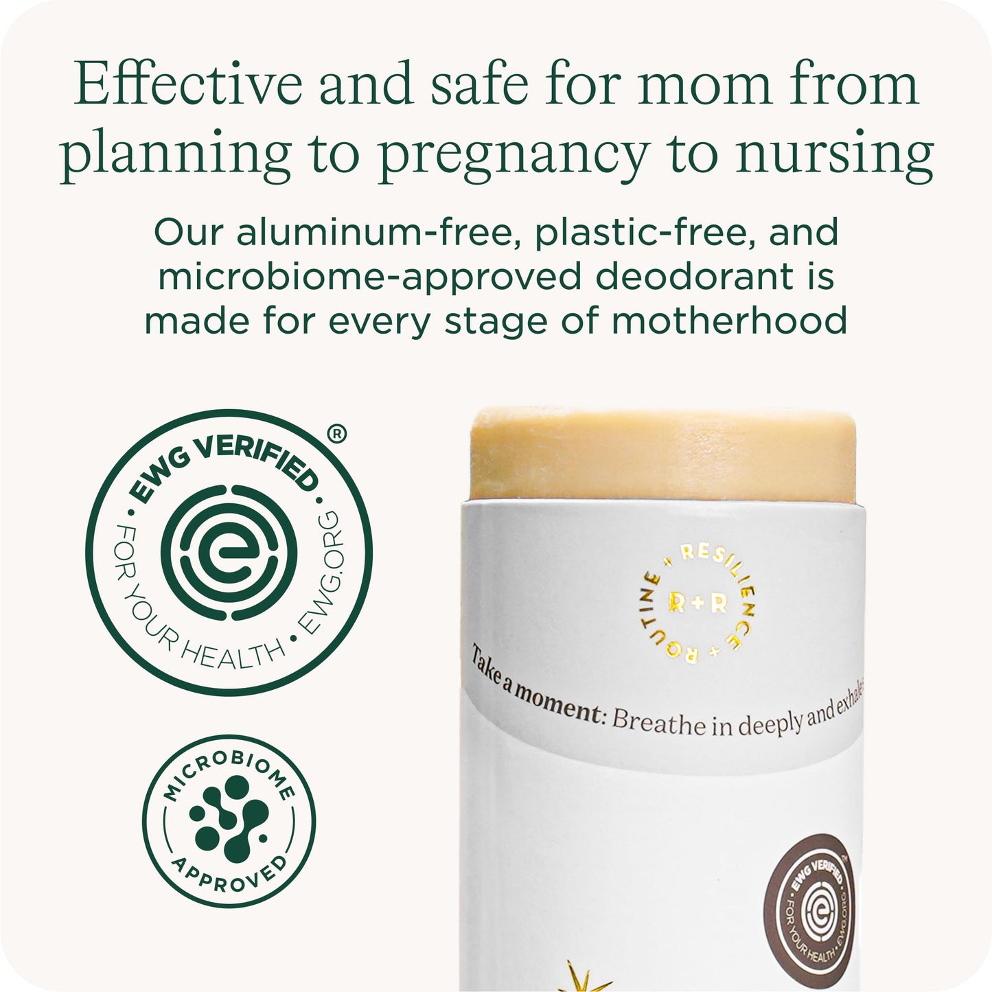HealthyBaby Our Deodorant - Pregnancy Safe Deodorant for Women - Infused with Pre-and-Probiotics - Supports Healthy Skin - Supports Healthy Microbiome - Sensitive Skin Friendly - 3.75 oz
