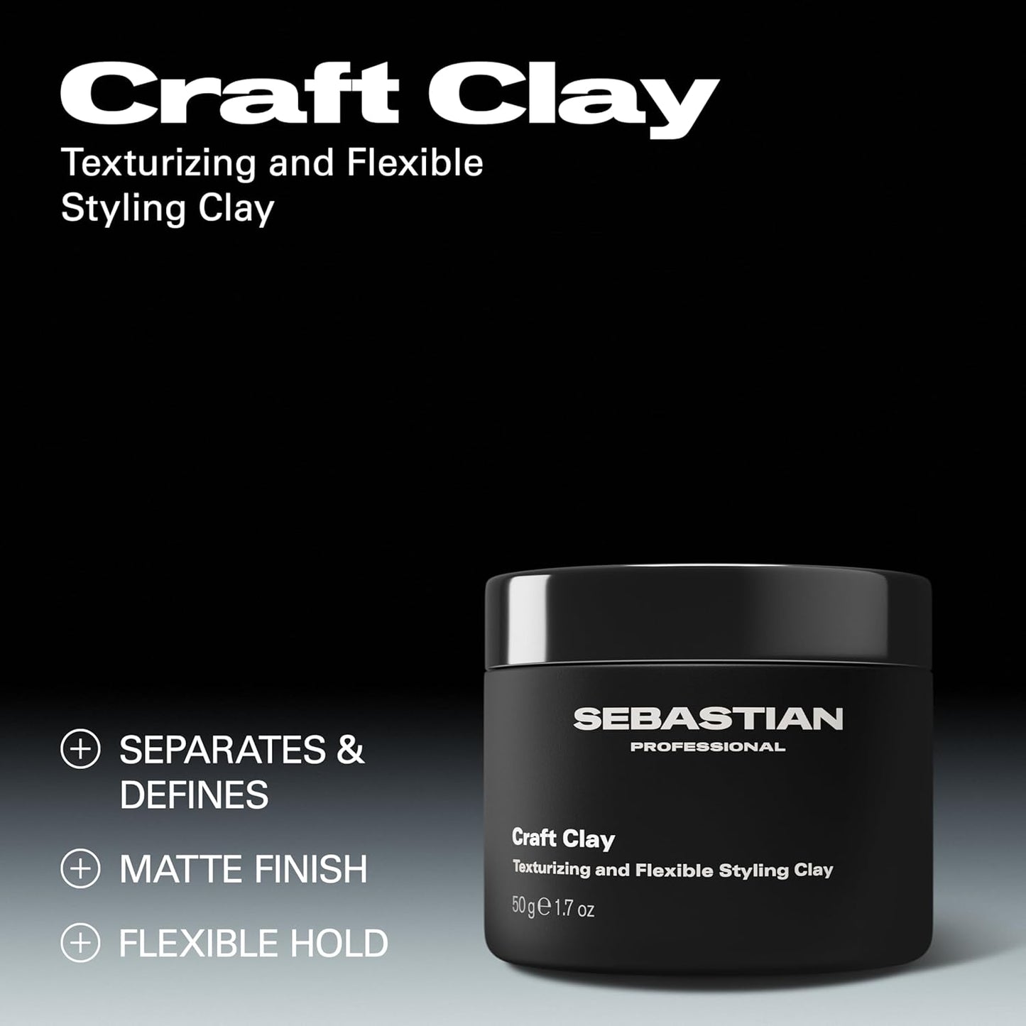 Sebastian Craft Clay - Remoldable Texturizing Hair Clay for Effortless Style | 2.5 oz