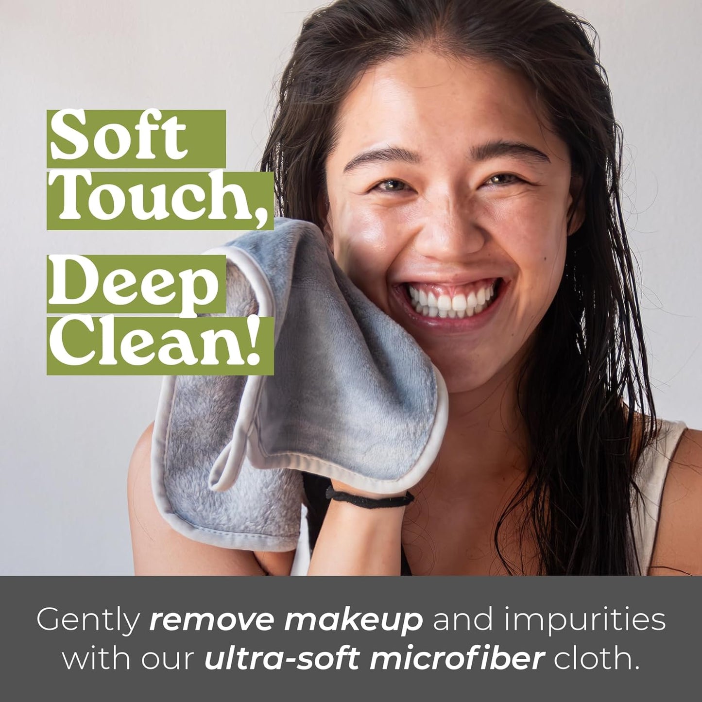 Tree To Tub Reusable Makeup Remover Cloth - Gray Microfiber Towels for Gentle Cleansing & Daily Use