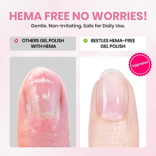 Beetles 10ML HEMA-Free Pink Gel Nail Polish Kit with U V Light, 5 Pcs Light Pink Gel Polish Set DIY Home Salon Portable Manicure Kit with Base &Top Nail File Coat Soak Off Gifts for Women Girls Teens