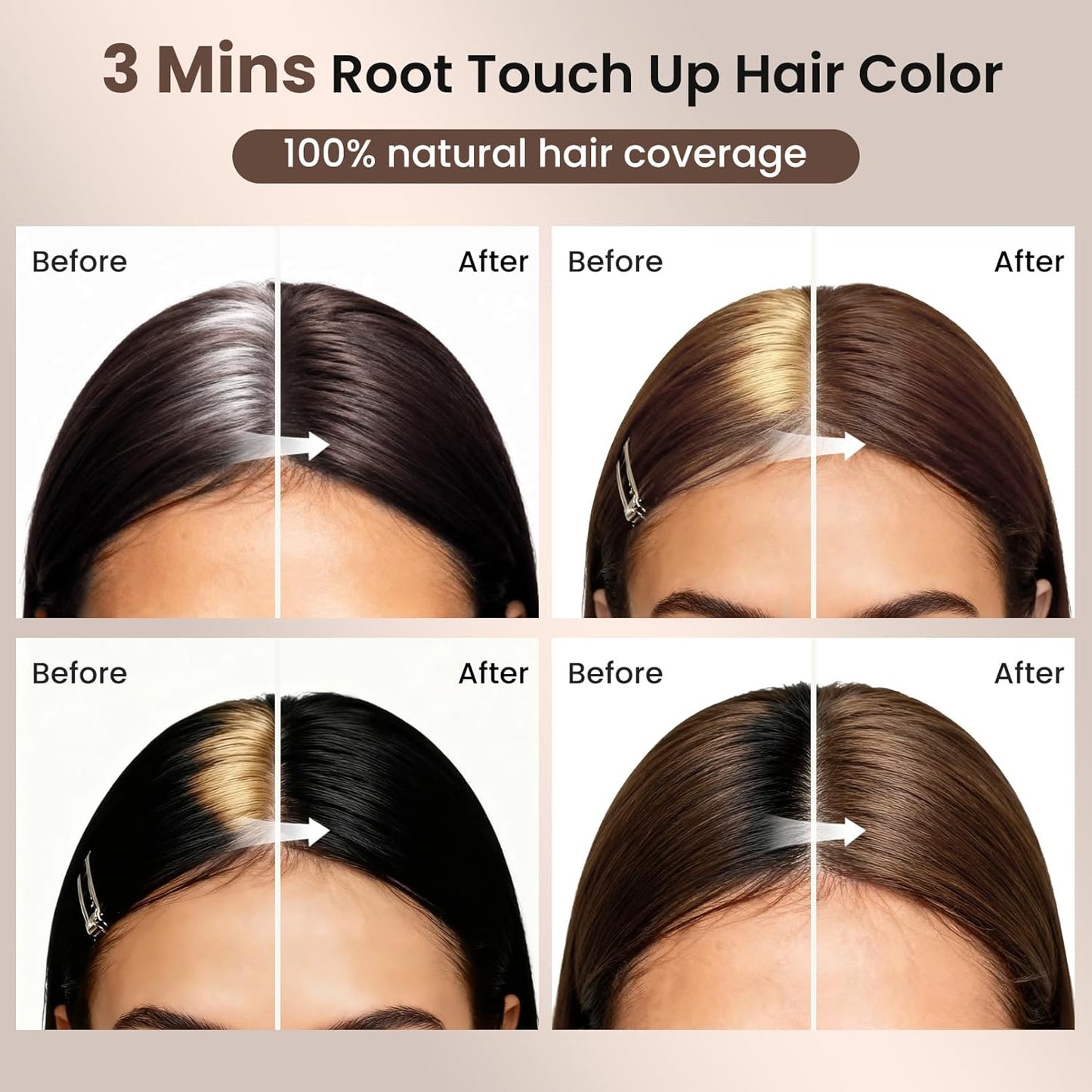 VOLLUCK Hair Thickening Spray - Temporary Black Color & Root Touch-Up for Grey Coverage | Volumizing Solution