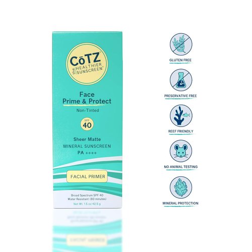 COTZ Face Prime & Protect Mineral Sunscreen - Non-Tinted Broad Spectrum SPF 40 | 1.5 oz / 42.5 g