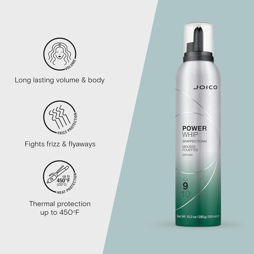 Joico Power Whip Whipped Foam - Volume & Body Boosting Foam for All Hair Types | Frizz Control & Shine