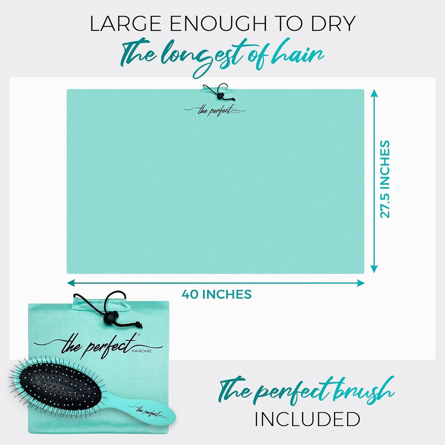 Skiennix Microfiber Hair Towel Wrap - Fast Drying Anti-Frizz Turban for Curly & Straight Hair | Gentle Detangling Brush Included