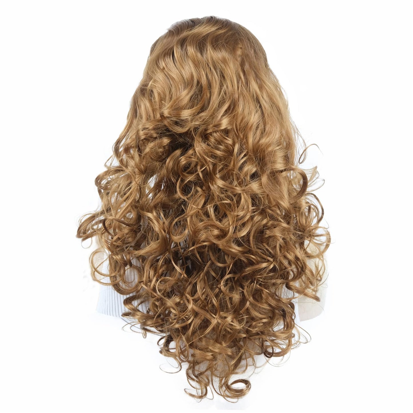 Aimole Long 22" Curly 3/4 Women Wigs With Headband Soft Layered Wig Heat Resisting Fiber Synthetic Hair (27 Strawberry Blonde)