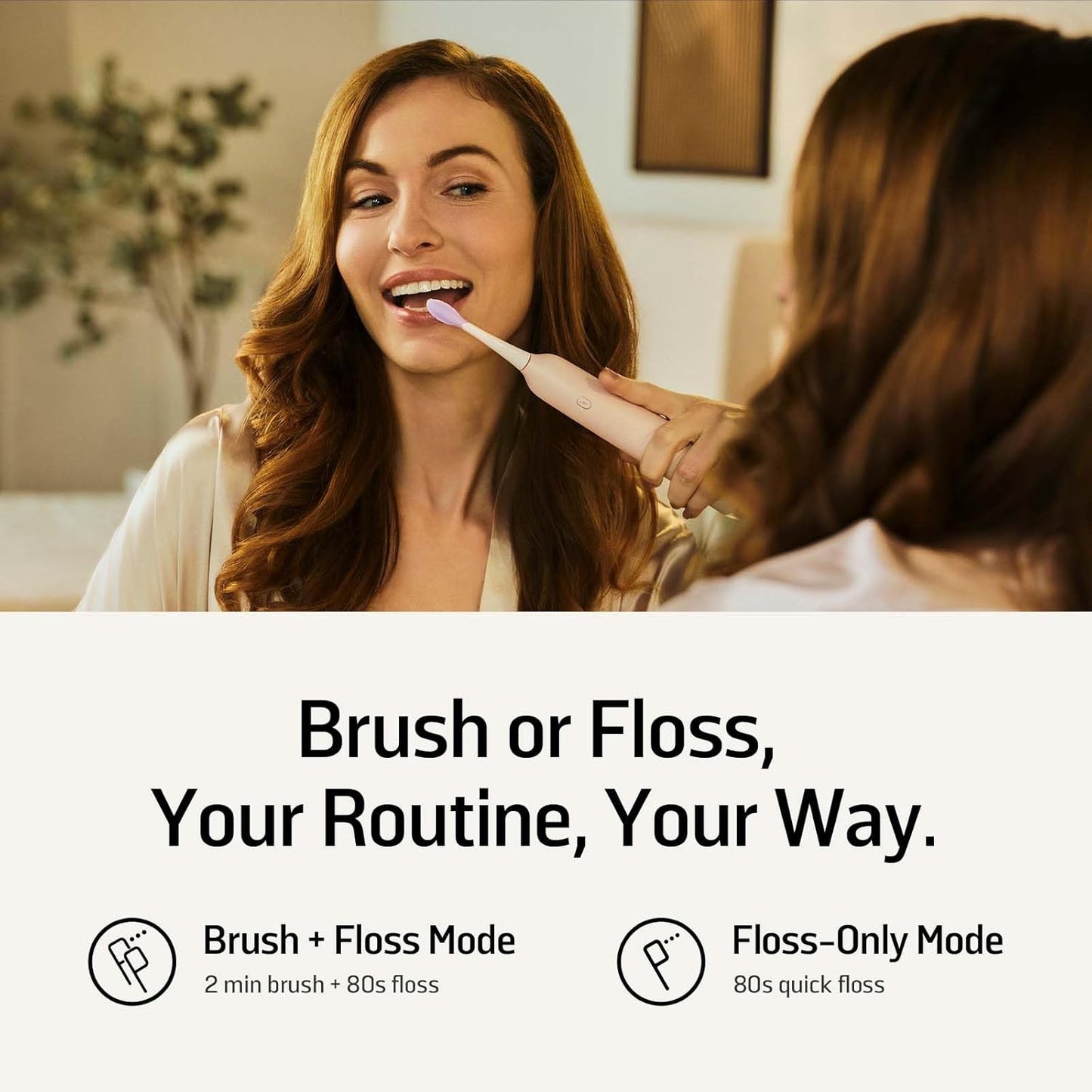 Soocas NEOS II Ultra Electric Toothbrush - 3-in-1 Flossing & Water Flosser Combo, Champagne Gold