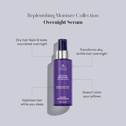 Alterna Caviar Anti-Aging Overnight Serum - Moisture Replenishing Leave-In Treatment for Dry, Damaged Hair | 3.4oz