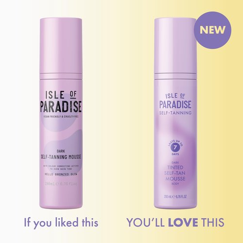 Isle of Paradise Tinted Self Tanning Mousse- Dark, Streak-Free Self Tanner, Natural-Looking & Lasts Up to 7 Days, Vegan & Cruelty Free Sunless Tanning Foam Mousse, 6.76 fl oz.