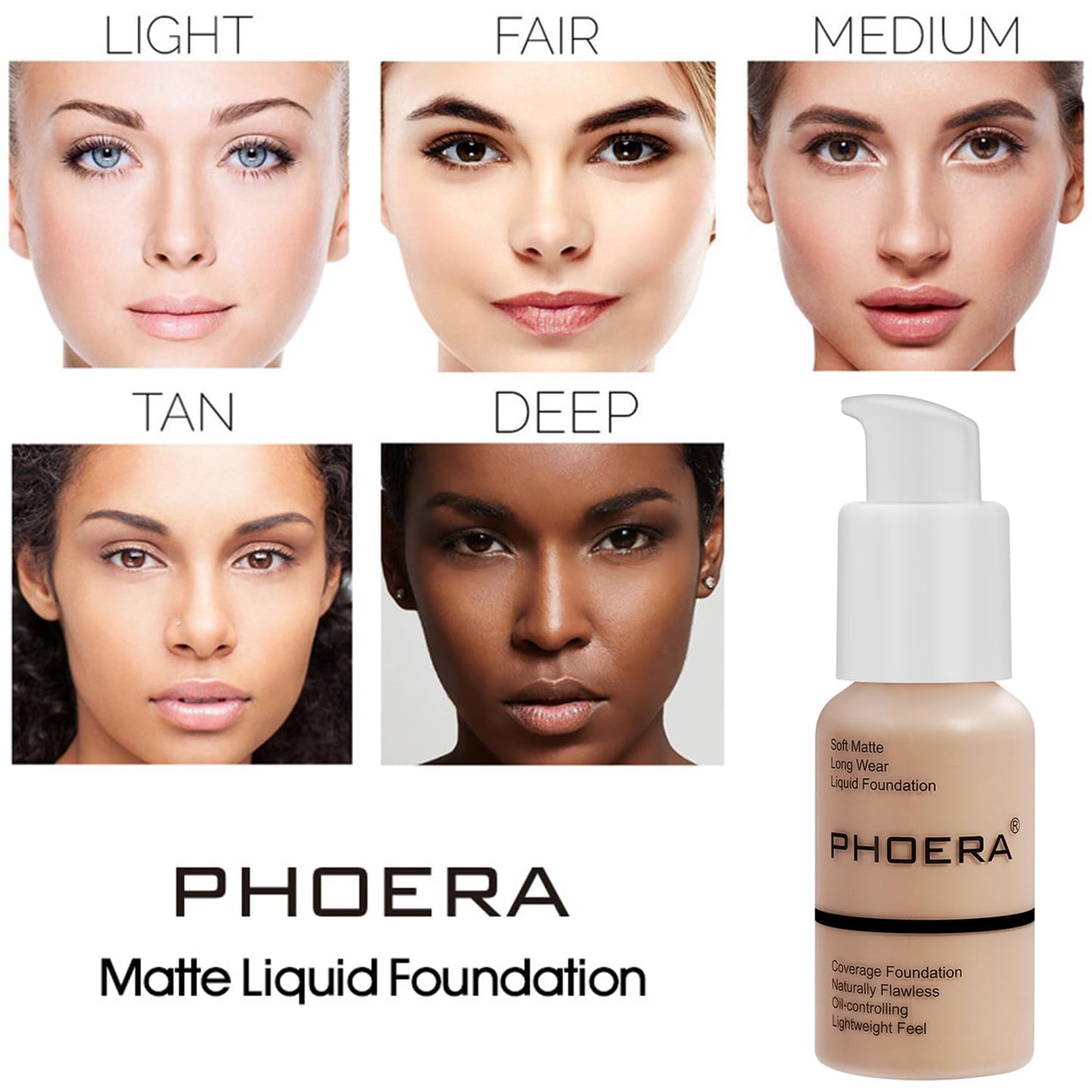 PHOERA Foundation Full Coverage,and 2024 New PHOERA Foundation Makeup for Mature Skin, Wrinkles Matte Natural Finish for a Flawless Complexion with Medium Coverage (102+N02/Nude+Nude)