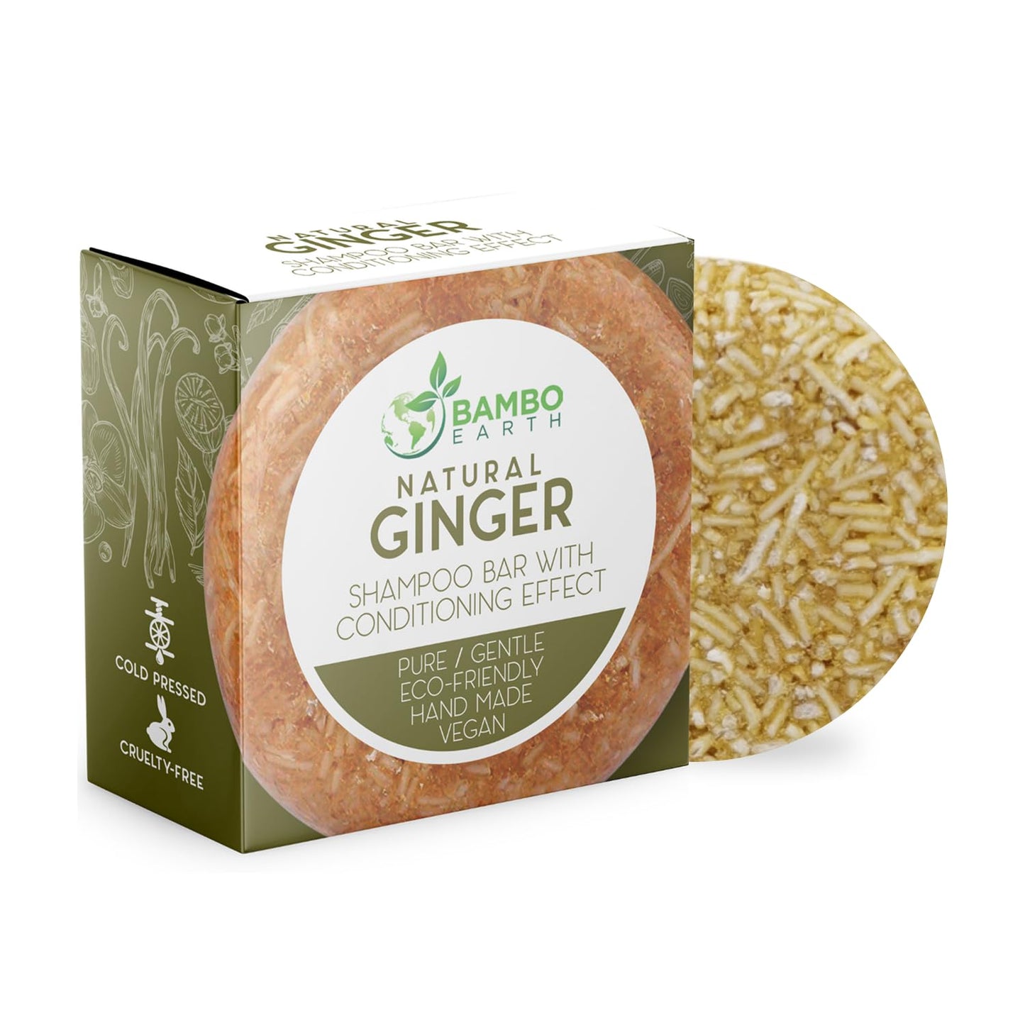 Skiennix Solid Shampoo Bar & Conditioner | 100% Organic Hair Soap with Natural Oils - Ginger Scent