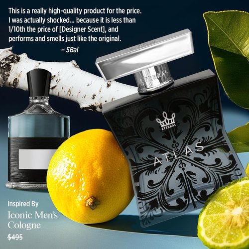 Eternal Fragrance - Eternal Atlas - Inspired by Iconic Men's Cologne - 3.4 oz (100ml) - Eau de Parfum - Long-lasting - Vegan - Clean Ingredients - Cologne for Men - 2000 sprays per bottle