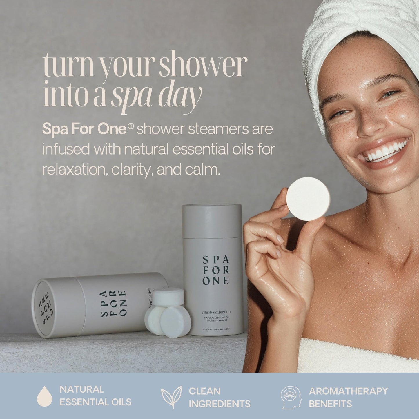 Spa For One Shower Steamers Aromatherapy 6 Pack – Made in USA with Natural Essential Oils – Mother’s Day Gifts, Relaxation & Self Care Birthday Gifts for Women and Men