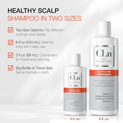 CLn® Shampoo - Clarifying Formula with Salicylic Acid for Oily Scalp | Fragrance-Free, 8 fl. oz.
