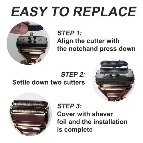 FXONE Shaver Replacement Foil & Cutter - Hypoallergenic Extra-Close Head for BaBylissPRO FXONE | Gold, 2 Packs
