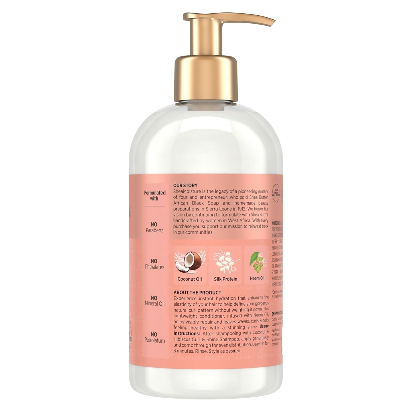 SheaMoisture Curl & Shine Conditioner - Coconut & Hibiscus for Thick, Curly Hair | 13 oz