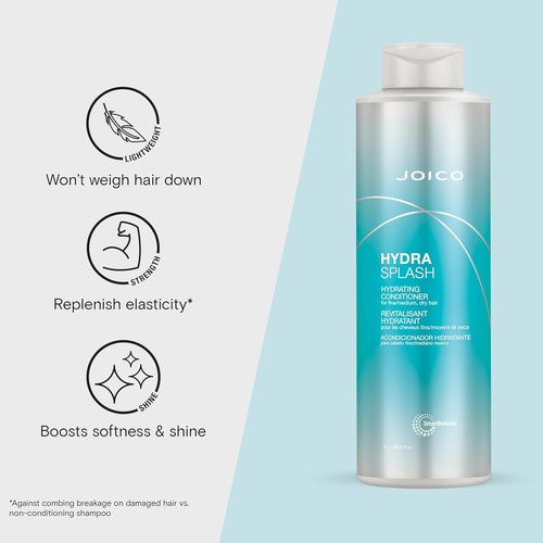 Joico HydraSplash Hydrating Conditioner - Replenish Moisture & Softness for Fine to Medium Dry Hair | Infused with Sea Kelp & Coconut Water