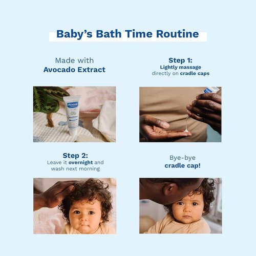 Mustela Cradle Cap Cream - Fragrance-Free Moisturizer for Newborns - Clinically Tested - 1.35 fl. oz.