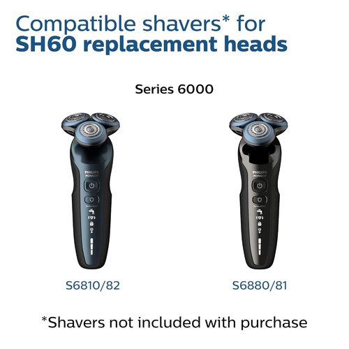 Philips Norelco SH60/72 Shaving Heads - Compatible Replacement for Norelco Series 6000 Shavers