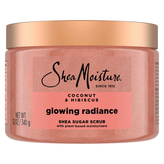 SheaMoisture Shea Sugar Body Scrub For Glowing Radiance Coconut Hibiscus Glowing Radiance Body Scrub With 24h Shea Moisture Nutrients 12 oz