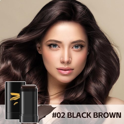 Boobeen Root Touch Up Hair Color Stick，Blendable Hairline Powder for Gray Coverage，Long Lasting Root Cover Up & Thinning Edges,Natural Finish for Women & Men