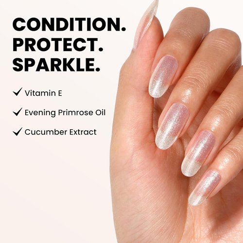 LONDONTOWN Shimmer Nail Highlighter - Iridescent Finish Nail Polish Treatment | Vegan & Cruelty-Free, Mirror Ball - 0.40 fl oz