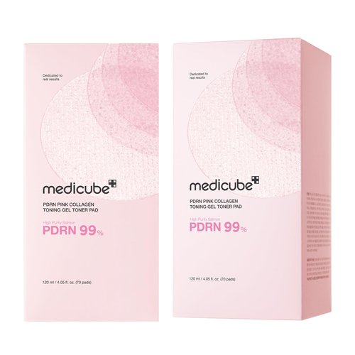 medicube Toner Pads Salmon DNA PDRN Pink Collagen Jelly Pad | Korean Gel Toner Pad | Niacinamide, Madecassoside, Retinol | Soothing, Radiance, Uneven Skin Tone | Korean Skin Care | 70 Pads (1 Pack)