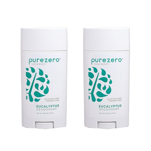 Purezero Deodorant - Eucalyptus Scent | Aluminum & Paraben Free | 24-Hour Odor Protection | Infused with Shea Butter & Coconut Oil (2 Pack)