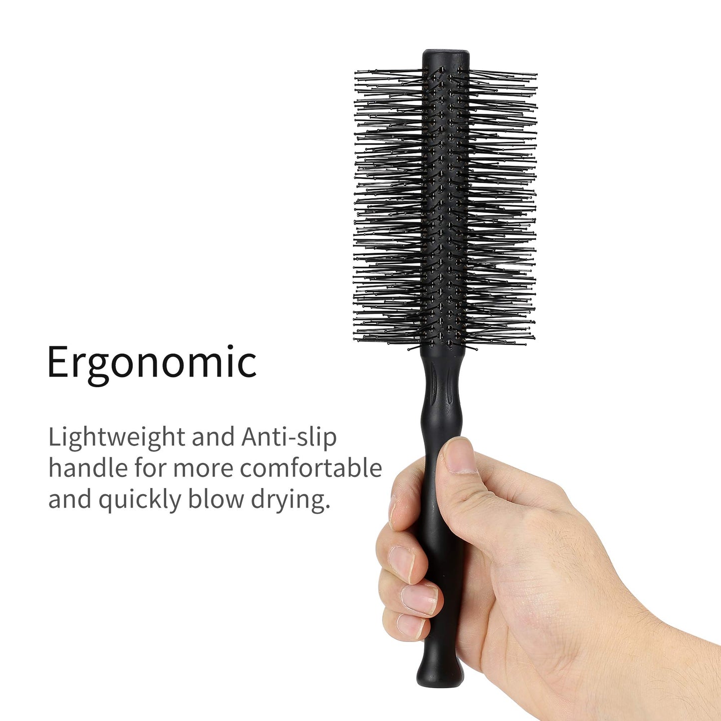 PERFEHAIR Large Round Hair Brush for Women Blow Drying, Soft Nylon Bristles, 2.5-inch Diameter, Big Round Brush for Blowout, Styling, Curling, Smoothing Medium to Long Wavy, Curly, Thick Hair