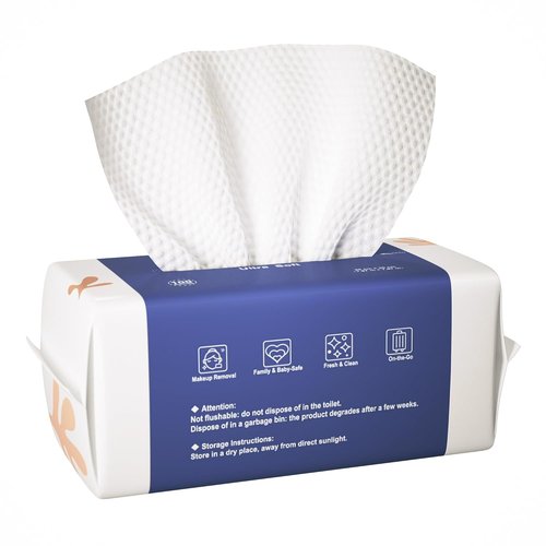 Ourmed Life Face Towels - Biodegradable Disposable Facial Cloths for Sensitive Skin | 100 Count, Lint-Free
