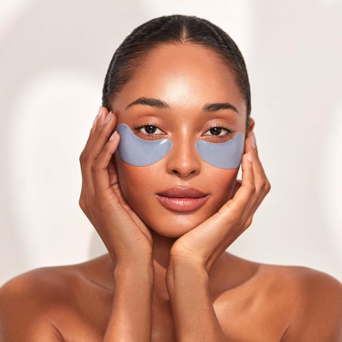 111SKIN Cryo De-Puffing Eye Mask - Hydrating Under Eye Patches with Seaweed Extract & Peptide Complex | 8 Pairs, Blue