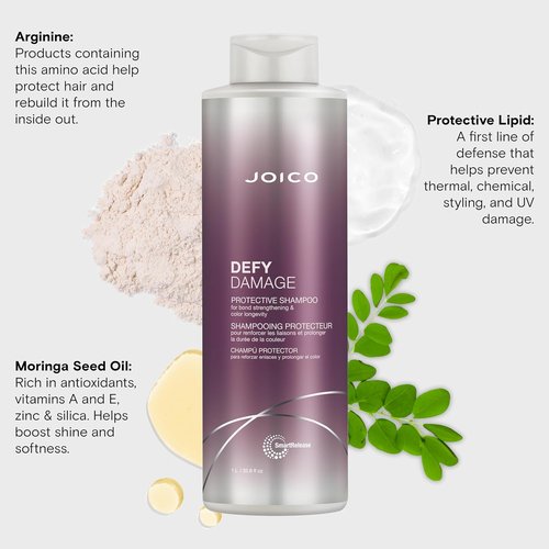 Joico Defy Damage Shampoo - Protect Color-Treated Hair | Strengthen Bonds & Preserve Color | Moringa Seed Oil & Arginine
