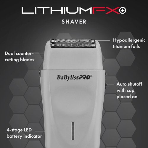 BaBylissPRO LithiumFX+ Limited Edition Cord/Cordless Double Foil Shaver - Ergonomic Design, Mist Collection