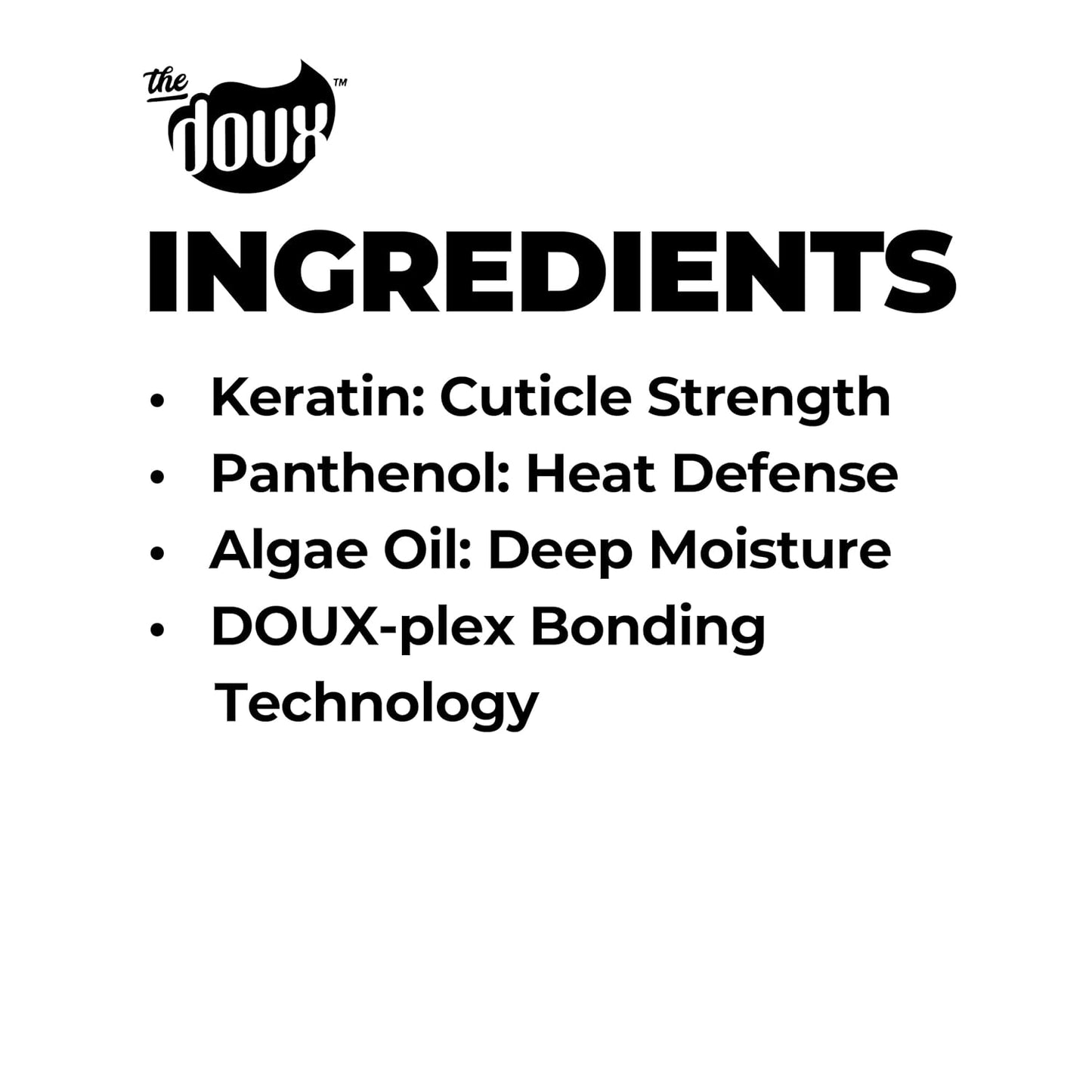 Doux JUST GLAZE Silkening Blowout Primer - Anti-Frizz Heat Protectant with Keratin & Panthenol | 4 oz