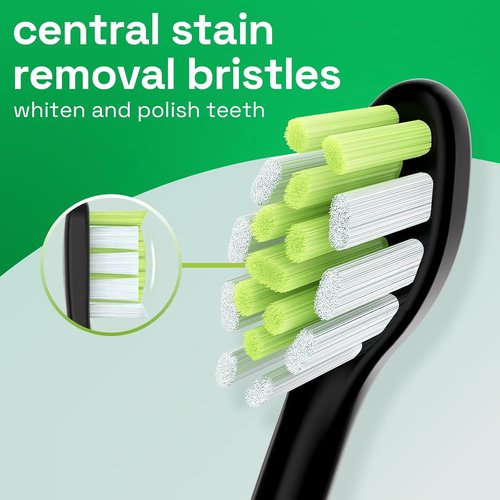 Brushmo Replacement Toothbrush Heads - Compatible with Philips Sonicare DiamondClean HX6062/65 - Black, 8 Pack
