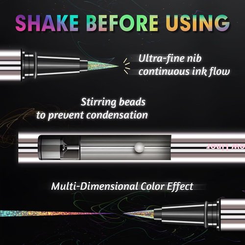CHARMACY Liquid Eyeliner - Waterproof Intense Black Pen with Ultra Fine Tip | Long-Lasting & Smudge-Proof, 0.6ml