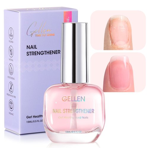 GELLEN Nail Strengthener, 8-In-1 Nail Repair Serum Growth for Thin Brittle Damaged Nails, Non Polish, Air Dry Clear Nail Growth Care Treatment, Keratin Calcium Formula, Cherry Blossom Scent