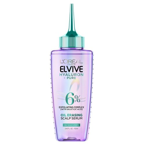 L'Oreal Paris Elvive Hyaluron + Pure Oil Scalp Serum - Salicylic Acid for Oily Hair, 3.45 Fl Oz