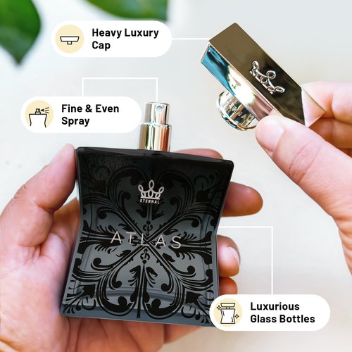 Eternal Fragrance - Eternal Atlas - Inspired by Iconic Men's Cologne - 3.4 oz (100ml) - Eau de Parfum - Long-lasting - Vegan - Clean Ingredients - Cologne for Men - 2000 sprays per bottle