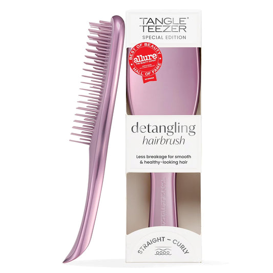 Tangle Teezer Chrome Ultimate Detangler Brush - Eliminates Knots & Reduces Breakage | Mauve for All Hair Types