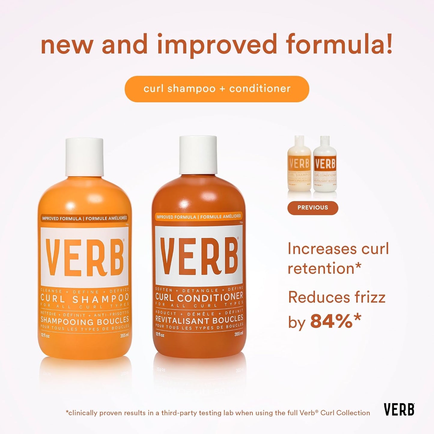 VERB Curl Shampoo - Nourishing Curl Cleanser for All Curl Types - Vegan & Sulfate-Free Formula