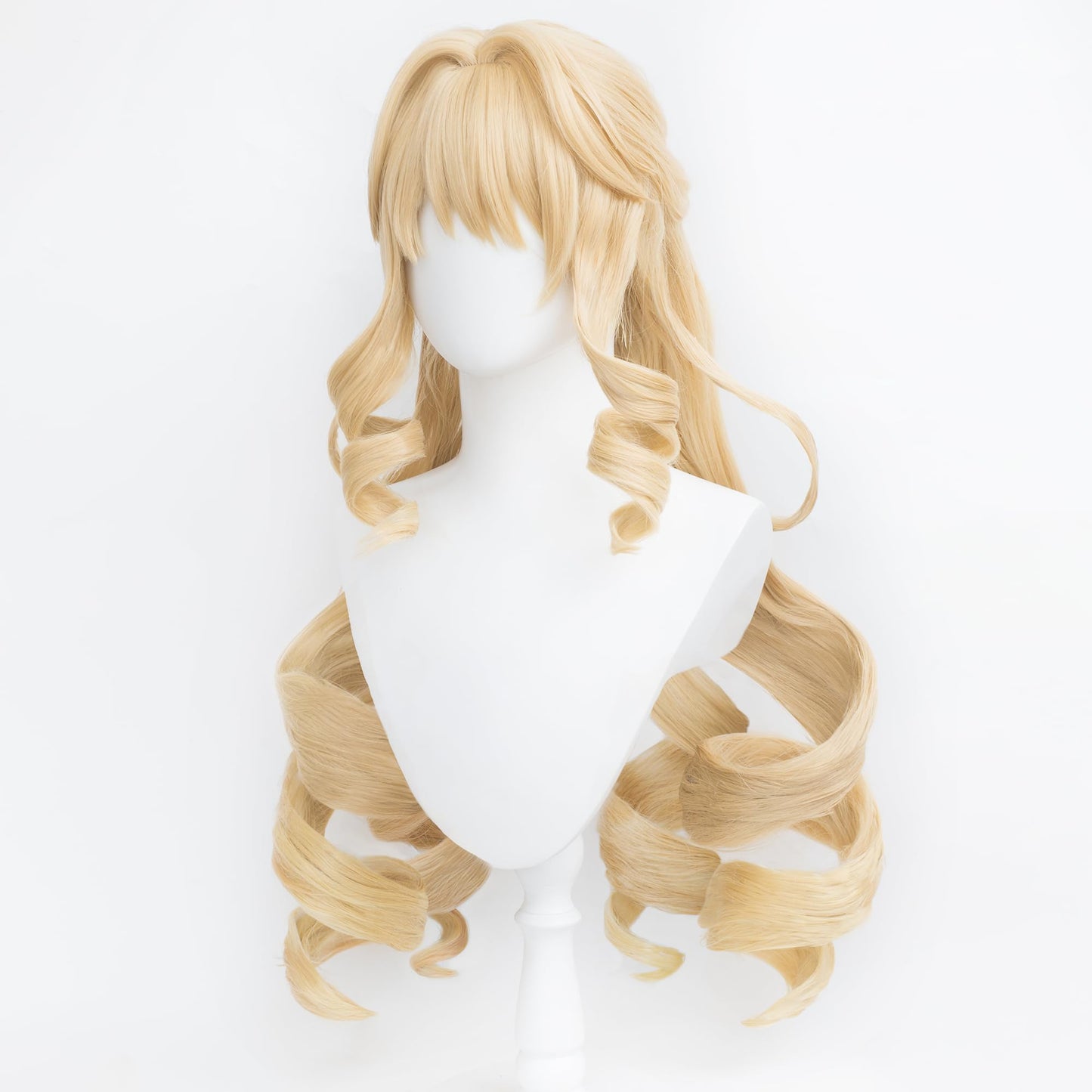 maysuwell Navia Cosplay Wig for Anime Genshin Impact Wigs Fontaine Short Blonde Wavy Hair Synthetic Fabric with Free Wig Cap for Women Comic Con, Cosplay Show,Halloween