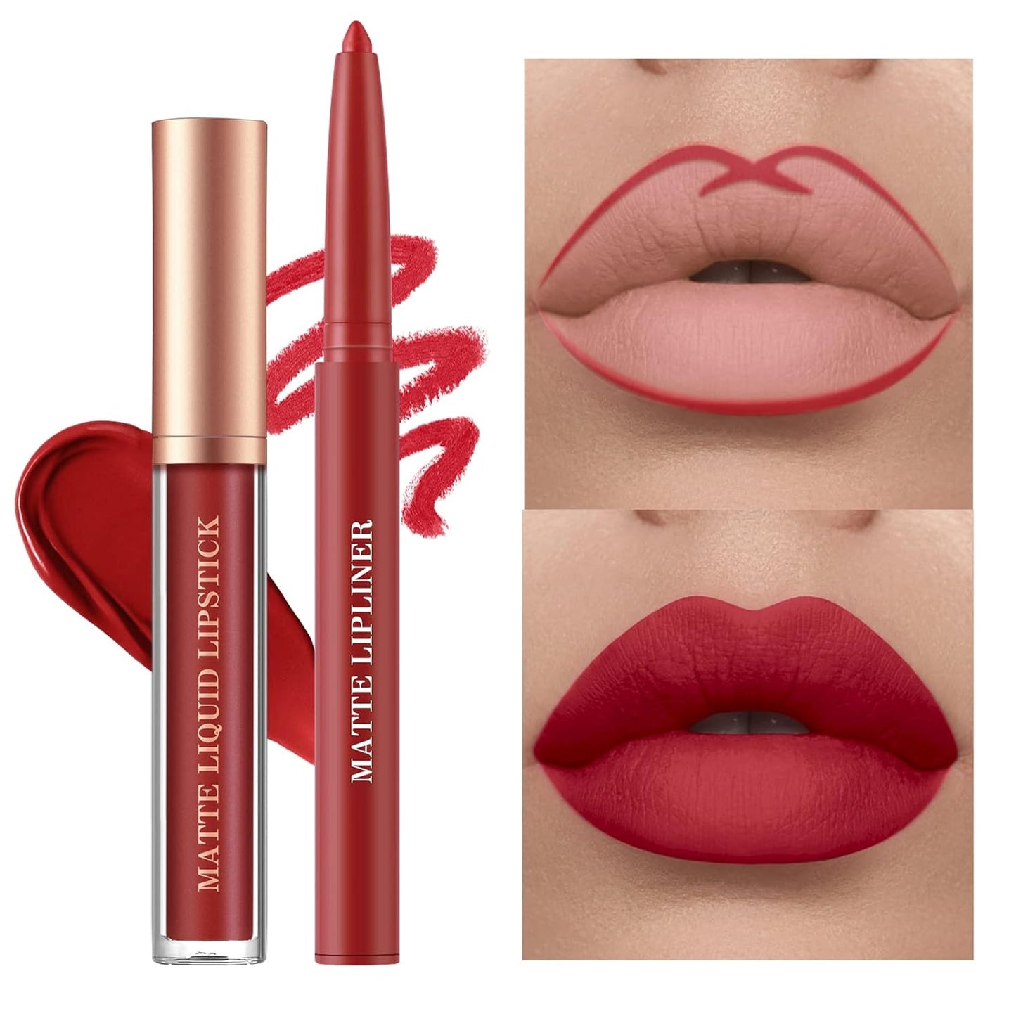 BestLand 12-Piece Matte Liquid Lipstick & Lip Liner Set - Waterproof, Long-Wear Velvet Nude Stains