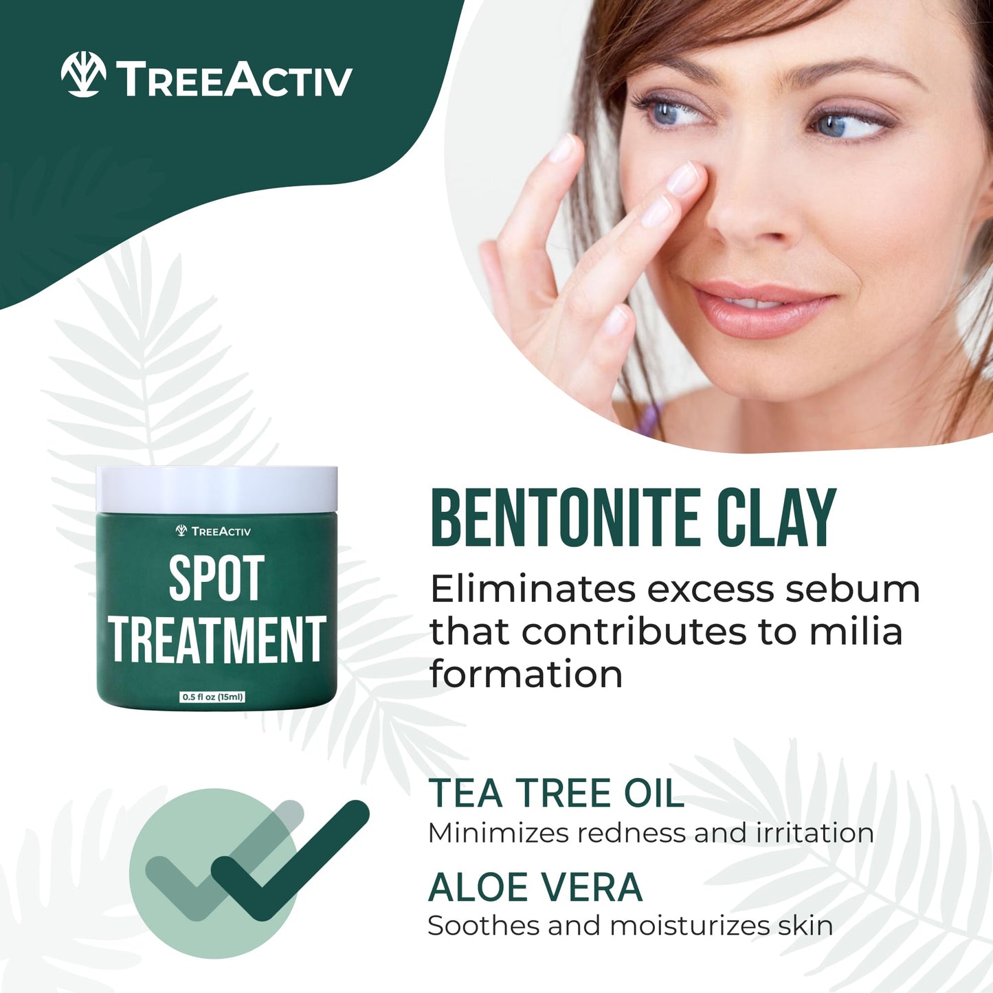 TreeActiv Spot Treatment 0.5oz + Remover Kit Bundle, Includes Spot Treatment and Remover Tool, Bentonite Clay, Tea Tree Oil, Aloe Vera, Clearer Skin in 2 Weeks