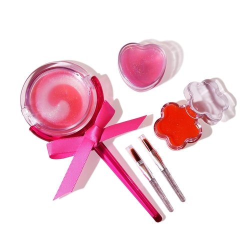 M&U MAKE YOU UP Lip Gloss Set - 11-Piece Girls' Lip Care Collection with Ice Cream & Lollipop Designs
