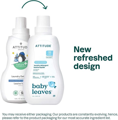 ATTITUDE Baby Laundry Detergent - EWG Verified Plant-Based Formula | Soothing Chamomile, 35 Loads, 35.5 Fl Oz