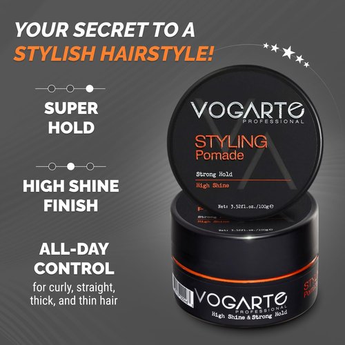 Regine Switzerland Hair Styling Pomade - Strong Hold & Medium Shine, Water-Based, 3.52 oz
